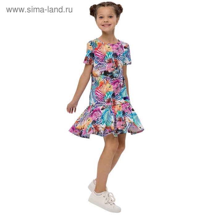 фото Платье для девочек, рост 146 см, цвет мультиколор карамелли
