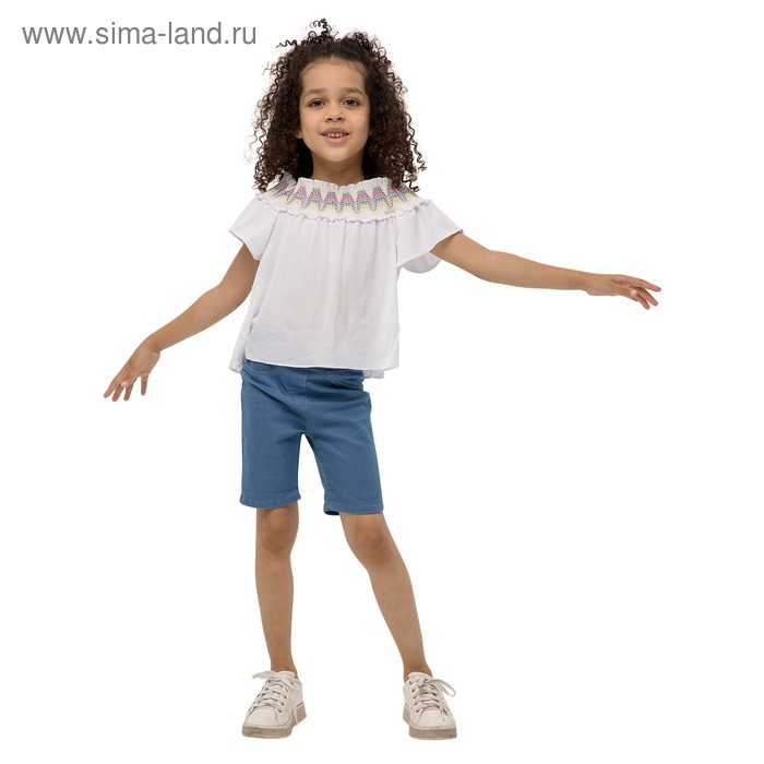 Шорты для девочек, рост 128 см, цвет деним
Шорты для девочек, рост 128 см, цвет деним