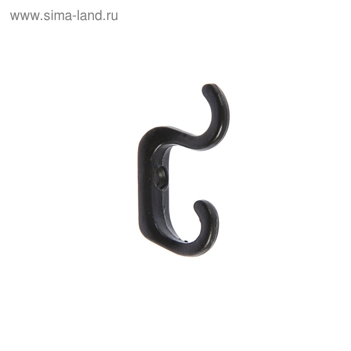 фото Крючок мебельный, км220cp/br, двухрожковый, цвет черный