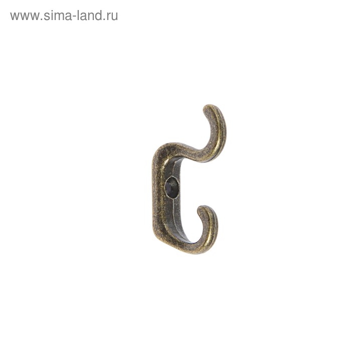 фото Крючок мебельный, км220cp/br, двухрожковый, цвет бронза