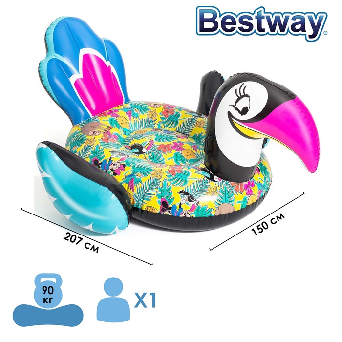 Игрушка надувная для плавания «Тукан», 207 x 150 см, 91082 Bestway
Игрушка надувная для плавания «Тукан», 207 x 150 см, 91082 Bestway