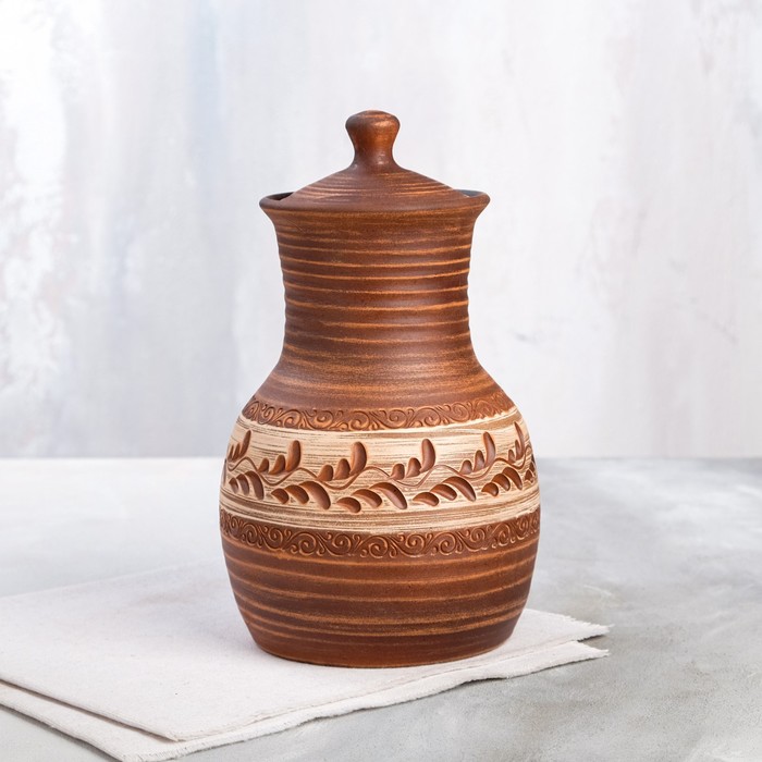 Кувшин с крышкой "Крынка", ангоб, красная глина, 1.6 л, микс 
Кувшин с крышкой "Крынка", ангоб, красная глина, 1.6 л, микс