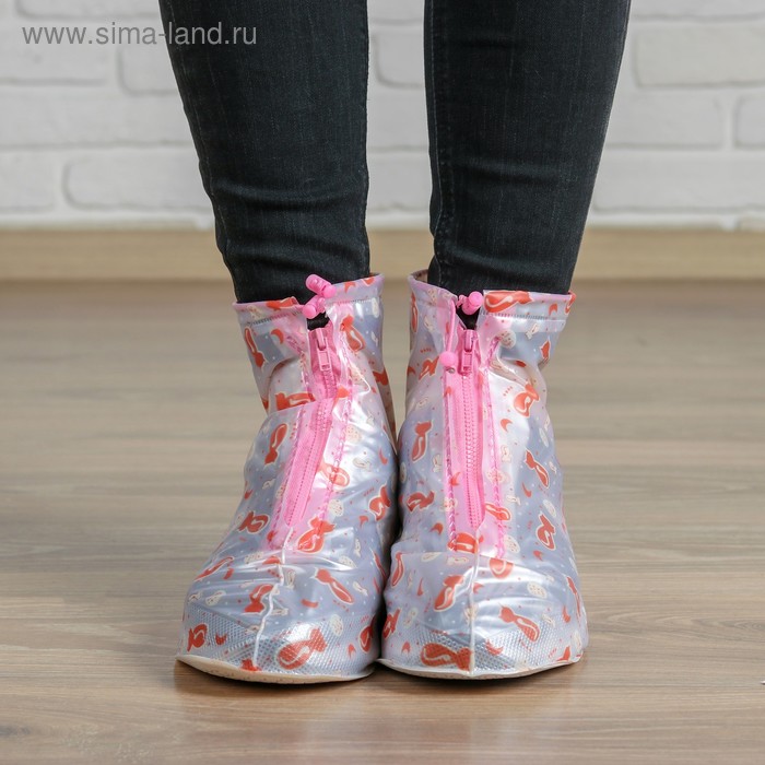 фото Чехлы для обуви «розовая нежность» размер l. надеваются на размеры обуви 33-34