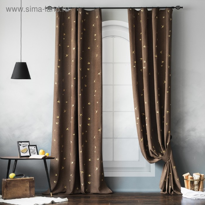 фото Комплект штор «прайм», размер 145 х 280 см - 2 шт подхват - 2 шт , цвет шоколадный pasionaria