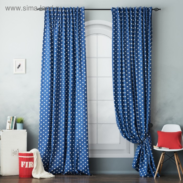 фото Комплект штор «сири», размер 170 х 270 см - 2 шт, цвет синий pasionaria