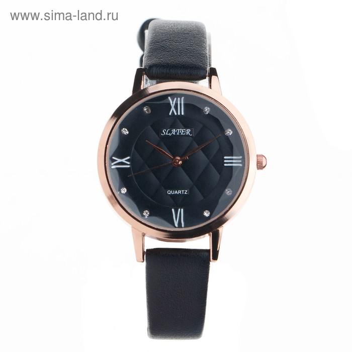 фото Часы наручные женские "аларо", d=3.5 см, чёрный ремешок