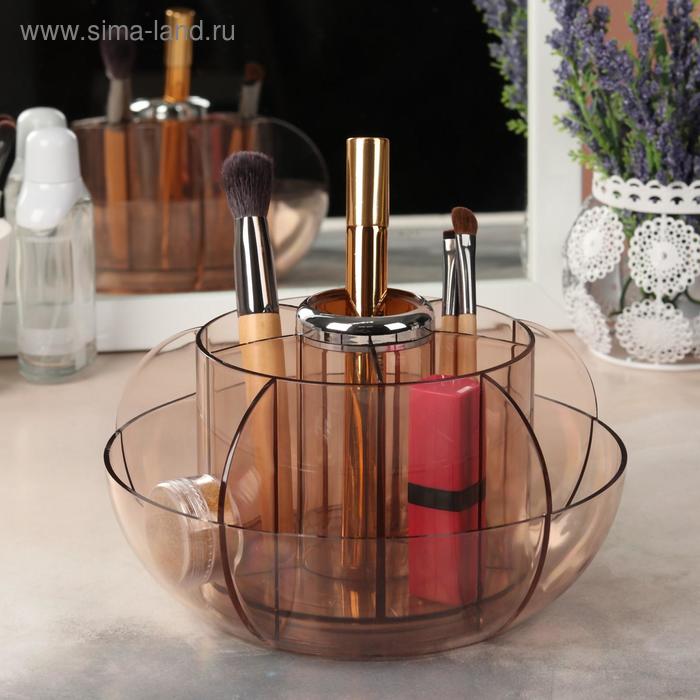 фото Органайзер для маникюрных/косметических принадлежностей, вращается, 11 секций, 17,5 × 11,5 см, цвет микс