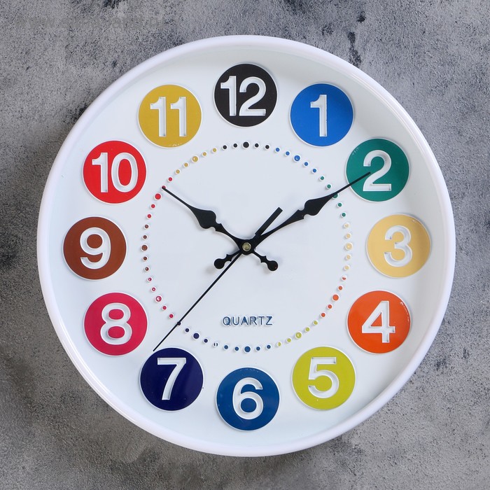 Часы настенные, серия: Классика, "Цвета", плавный ход, d=30 см, 1 АА
Часы настенные, серия: Классика, "Цвета", плавный ход, d=30 см, 1 АА