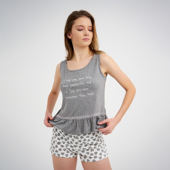 Комплект женский (топ, шорты) «КОКЕТКА», цвет серый, размер 48
Комплект женский (топ, шорты) «КОКЕТКА», цвет серый, размер 48