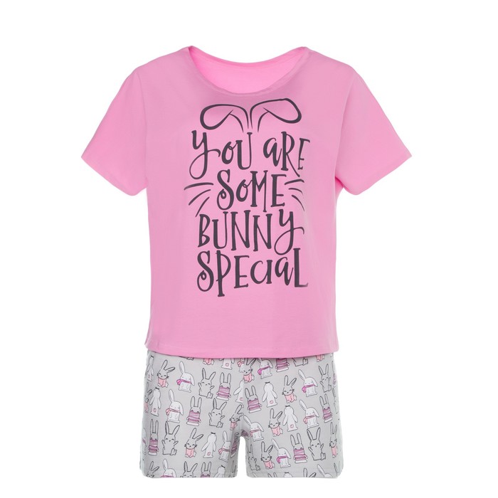 фото Комплект женский (футболка, шорты) «патти», цвет розовый, размер 46