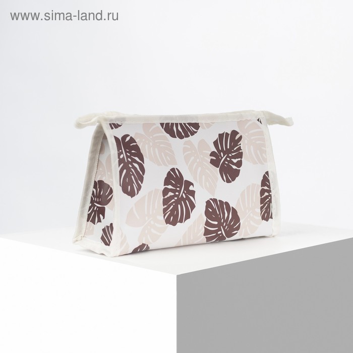 фото Косметичка треугольная, отдел на молнии, цвет бежевый/коричневый