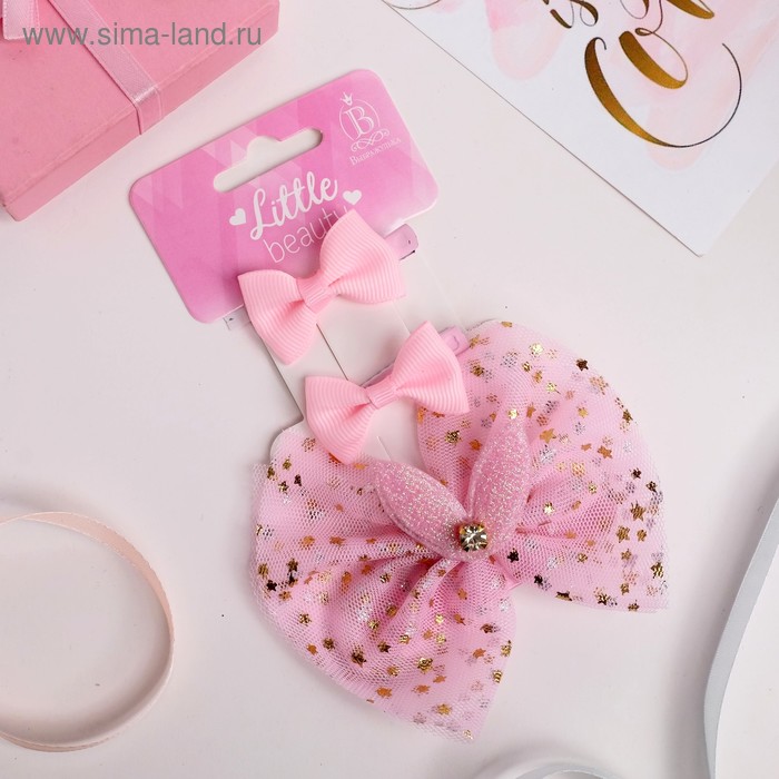 Зажим для волос "Сияние" (набор 3 шт) ушки, звёздочки, розовый
Зажим для волос "Сияние" (набор 3 шт) ушки, звёздочки, розовый