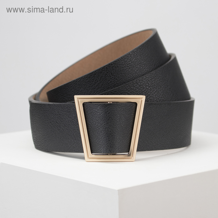 Ремень женский, матовый, пряжка золото, без прокола, цвет чёрный
Ремень женский, матовый, пряжка золото, без прокола, цвет чёрный