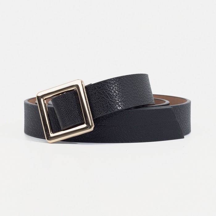 Ремень женский, матовый, пряжка золото, без прокола, цвет чёрный
Ремень женский, матовый, пряжка золото, без прокола, цвет чёрный
