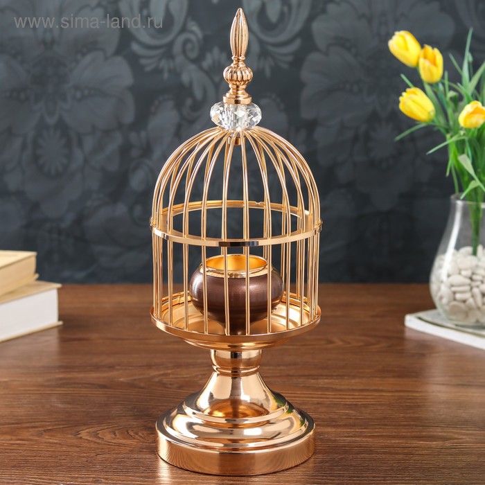 Подсвечник металл на 1 свечу "Клетка золотая" 38х14х14 см
Подсвечник металл на 1 свечу "Клетка золотая" 38х14х14 см