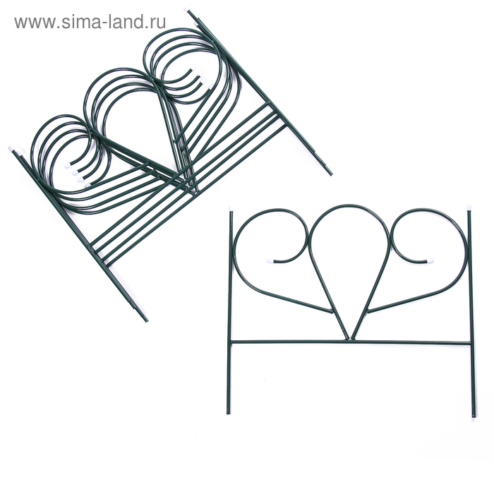 Ограждение декоративное, 66 × 330 см, 5 секций, металл, зелёное, «Волна»
Ограждение декоративное, 66 × 330 см, 5 секций, металл, зелёное, «Волна»