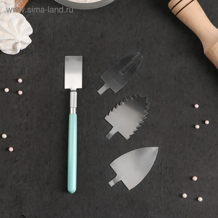 фото Набор инструментов для украшения кондитерских изделий: держатель, 4 насадки