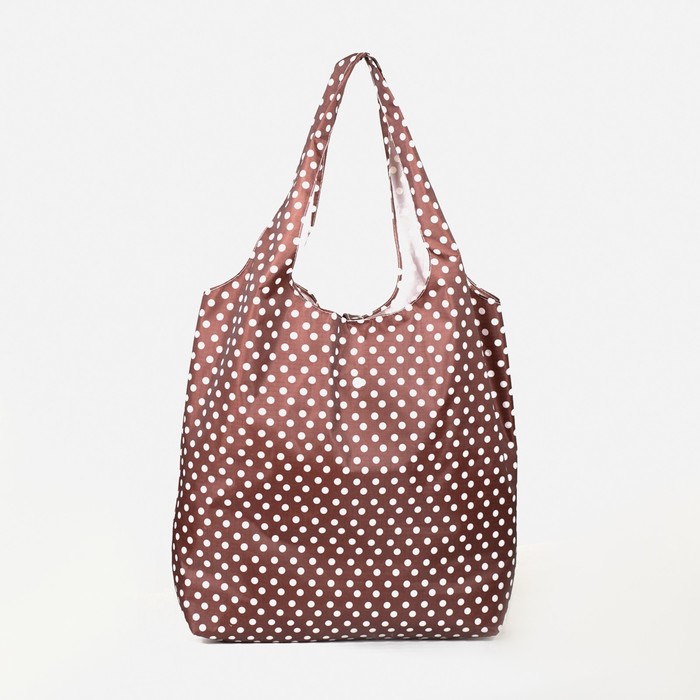 фото Сумка хозяйственная на кнопке, складная, цвет коричневый