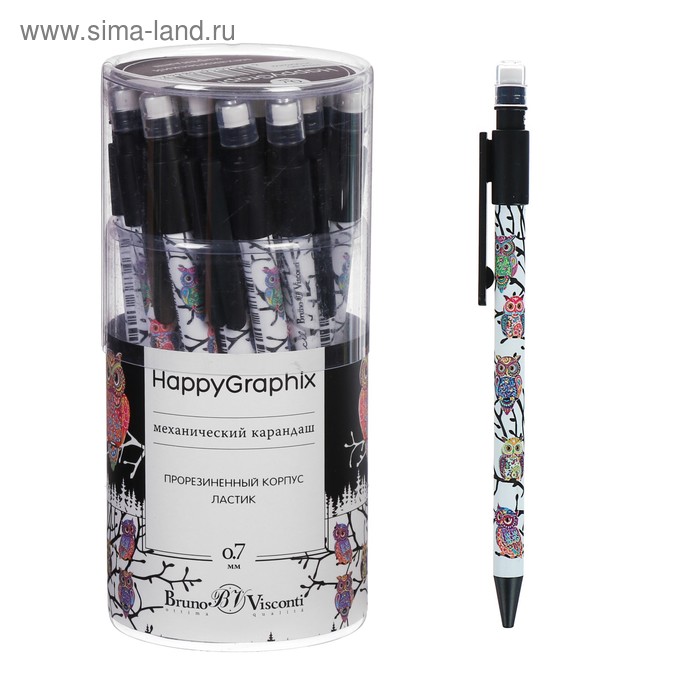 Карандаш механический 0,7 мм HappyGraphix «Мультики. Золотая сова», НВ, пластиковый корпус, с ластиком
Карандаш механический 0,7 мм HappyGraphix «Мультики. Золотая сова», НВ, пластиковый корпус, с ластиком