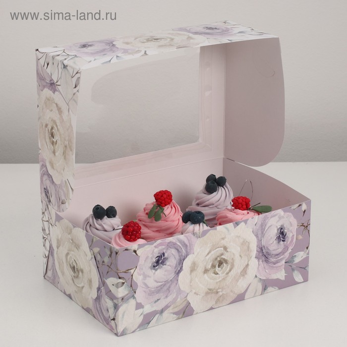 Упаковка на 6 капкейков с окном "Пионы", 25 х 17 х 10 см
Упаковка на 6 капкейков с окном "Пионы", 25 х 17 х 10 см