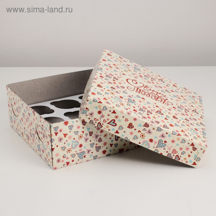 Упаковка на 9 капкейков без окна "Жизнь это любовь", 25 х 25 х 10
Упаковка на 9 капкейков без окна "Жизнь это любовь", 25 х 25 х 10