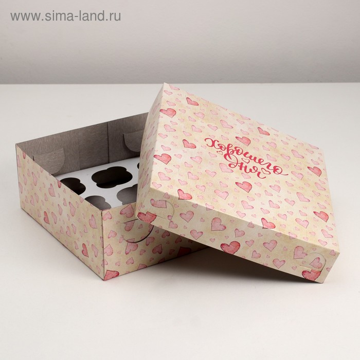 Упаковка на 9 капкейков без окна "Хорошего дня", 25 х 25 х 10
Упаковка на 9 капкейков без окна "Хорошего дня", 25 х 25 х 10