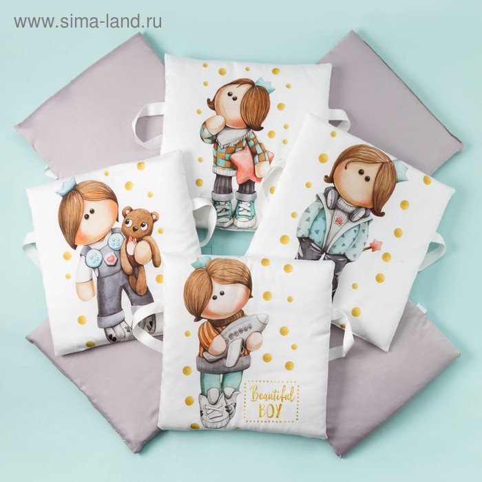 Бортики в кроватку Крошка Я «Принц Тим», цвет белый/серый, 35х35 см-8 шт, сатин
Бортики в кроватку Крошка Я «Принц Тим», цвет белый/серый, 35х35 см-8 шт, сатин