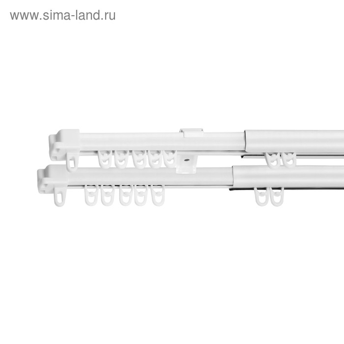 Карниз профильный телескопический металлический двухрядный, 160-300 см, белый
Карниз профильный телескопический металлический двухрядный, 160-300 см, белый