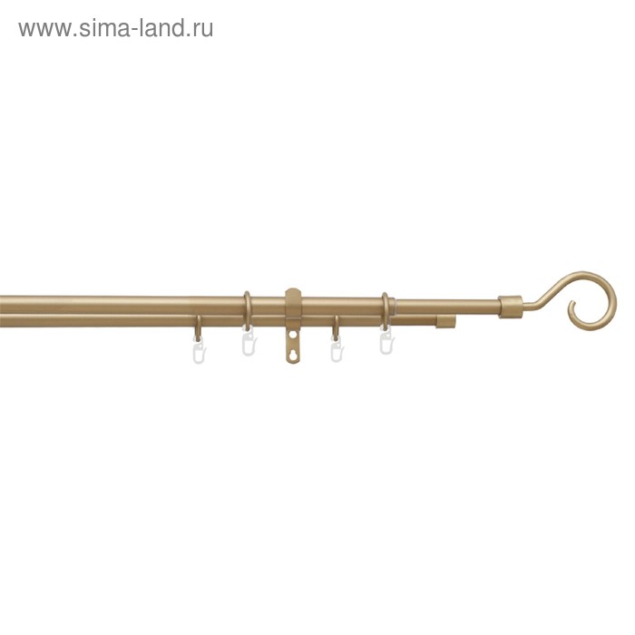 Карниз двойной телескопический 16/19 мм, 160-310 см, наконечник «Крючок», цвет золото
Карниз двойной телескопический 16/19 мм, 160-310 см, наконечник «Крючок», цвет золото