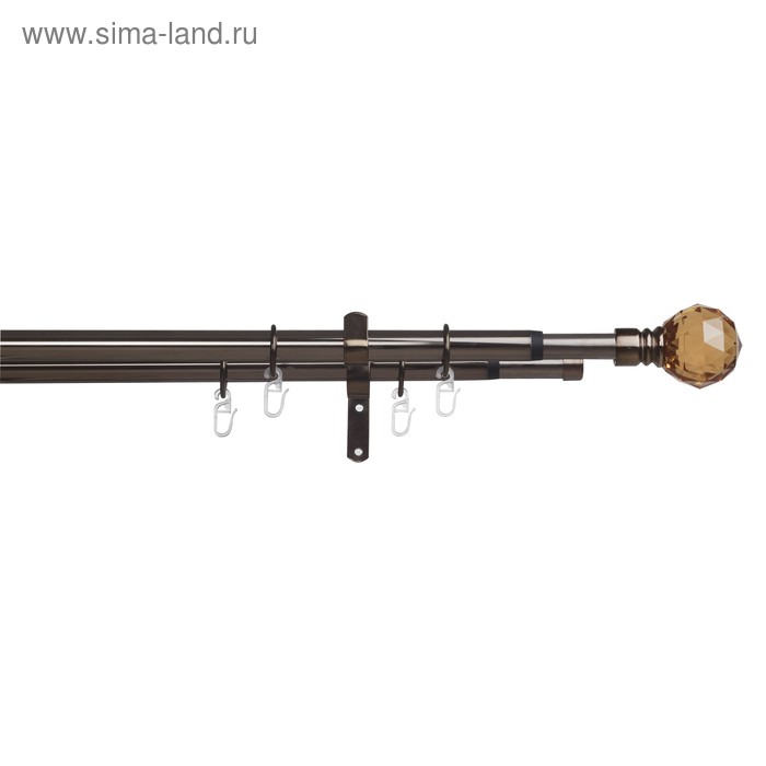 Карниз двойной телескопический 16/19 мм, 160-300 см, металлические кольца
Карниз двойной телескопический 16/19 мм, 160-300 см, металлические кольца