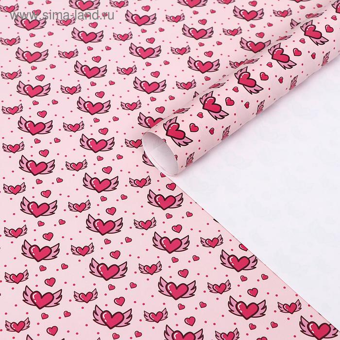 Бумага упаковочная "Сердца с крыльями", 50 х 70 см
Бумага упаковочная "Сердца с крыльями", 50 х 70 см