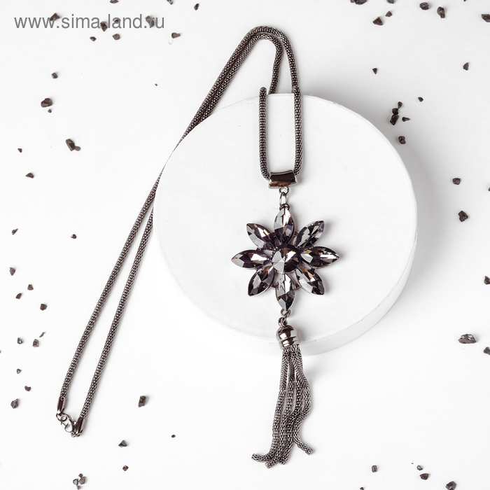 Кулон "Безумие" цветок, цвет серый, L=70 
Кулон "Безумие" цветок, цвет серый, L=70