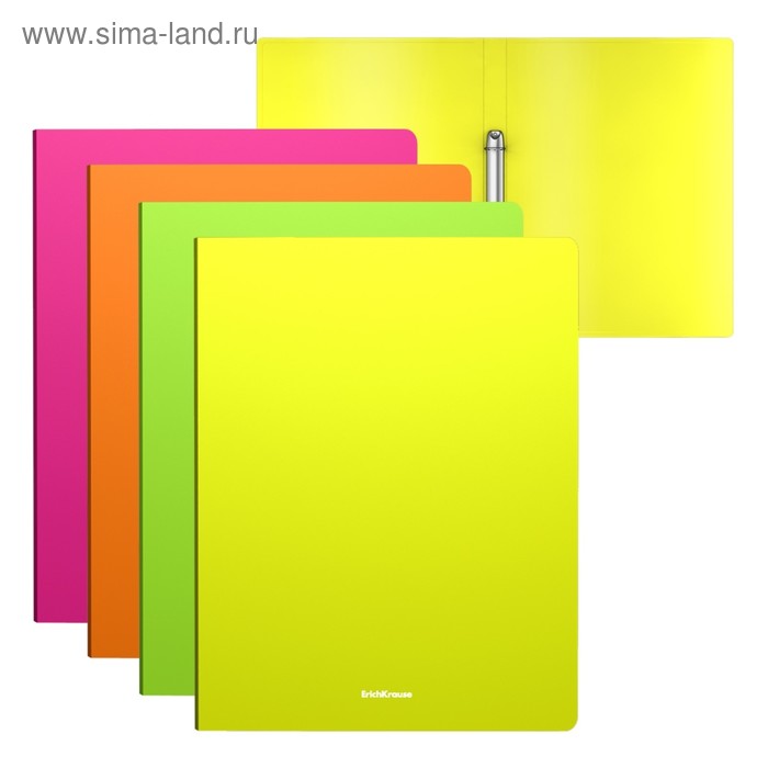 Папка на 2 кольцах А4, ErichKrause Matt Neon, 35 мм, 600 мкм, матовая, 4 вида, микс
Папка на 2 кольцах А4, ErichKrause Matt Neon, 35 мм, 600 мкм, матовая, 4 вида, микс