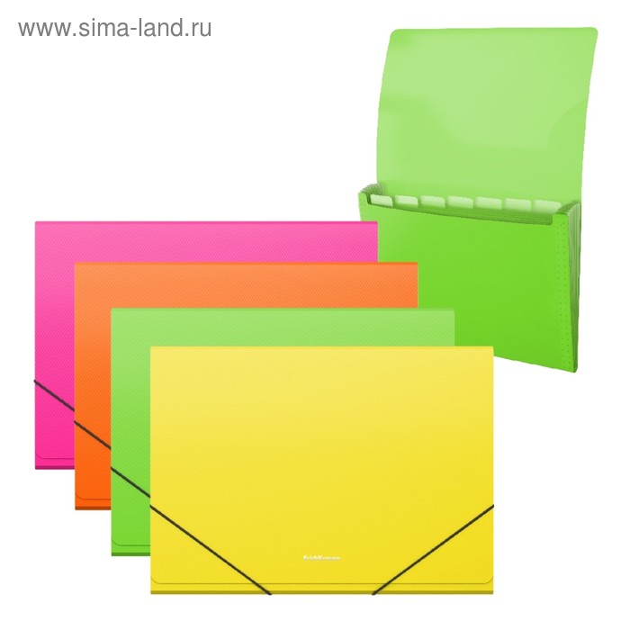 Папка-картотека на резинке A4, ErichKrause Diagonal Neon, 700 мкм, 6 отделов, микс
Папка-картотека на резинке A4, ErichKrause Diagonal Neon, 700 мкм, 6 отделов, микс