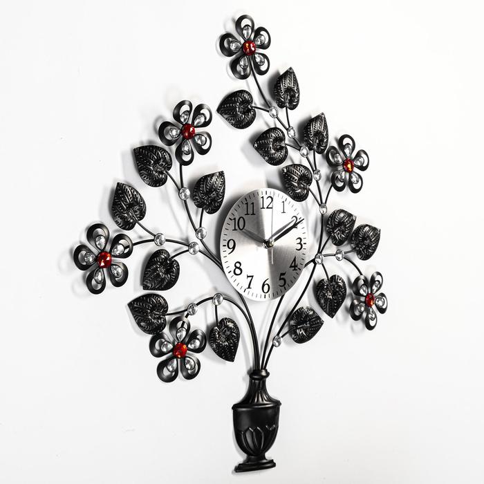 фото Часы настенные, серия: ажур, "маурен", плавный ход, d-15 см, 63 х 55 см