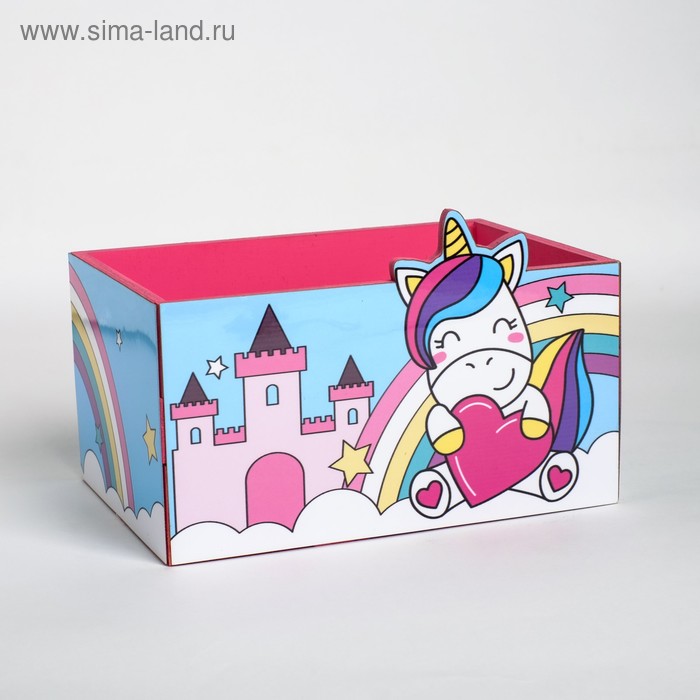 фото Органайзер для канцтоваров "единорог с сердечком" розовый замок