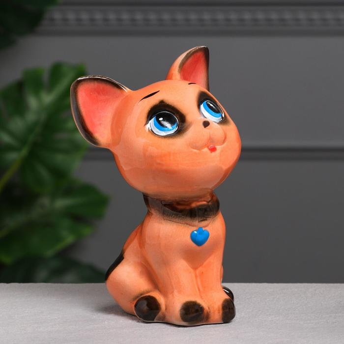 Копилка "Котик Гаврик", покрытие лак, коричневая, 21,5 см, микс