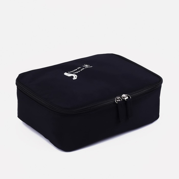фото Косметичка дорожная на молнии, цвет чёрный