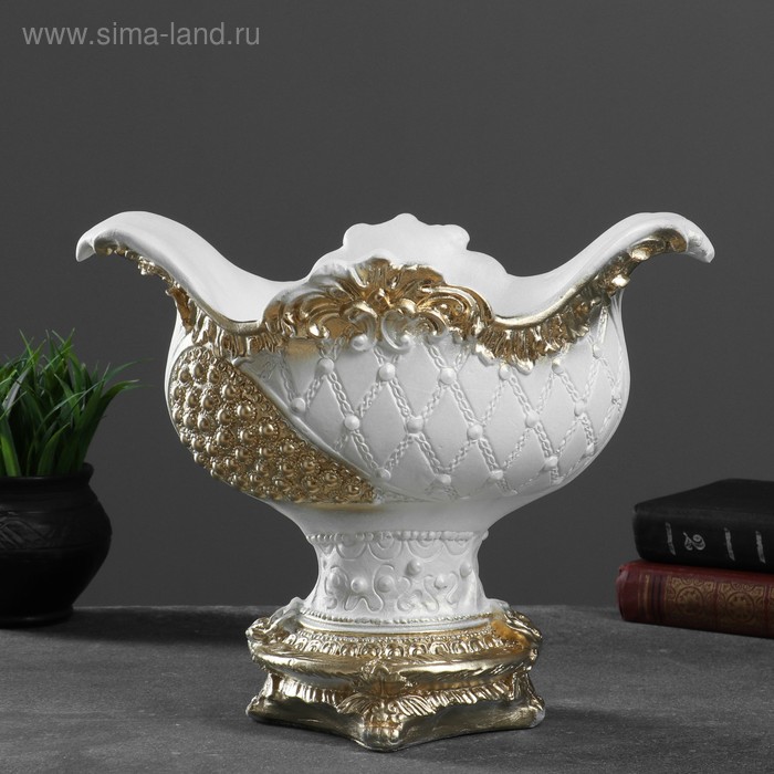 Вазон "Бусинка", белая с золотом 0,7л/ 28х34х21см
Вазон "Бусинка", белая с золотом 0,7л/ 28х34х21см