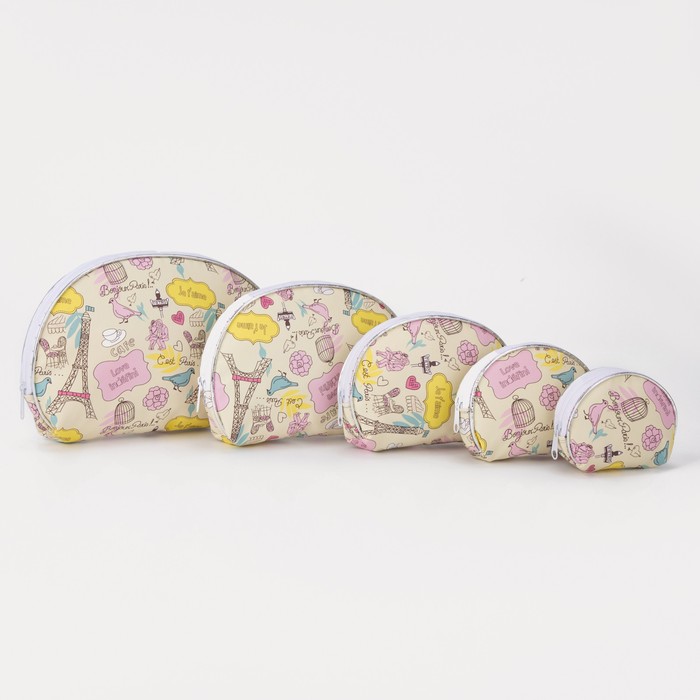 Набор косметичек на молниях, 5 в 1, цвет бежевый
Набор косметичек на молниях, 5 в 1, цвет бежевый