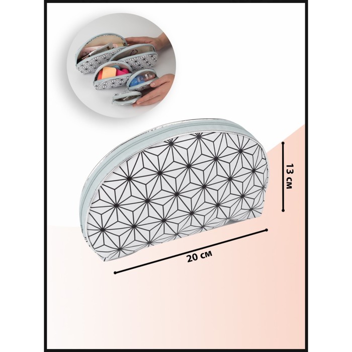 фото Набор косметичек 5 в 1, отдел на молнии, цвет серый