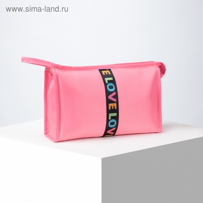 фото Косметичка треугольная, отдел на молнии, цвет розовый