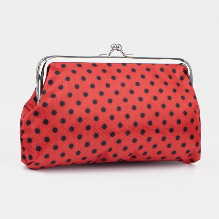 фото Косметичка-фермуар, отдел на рамке, цвет красный/чёрный