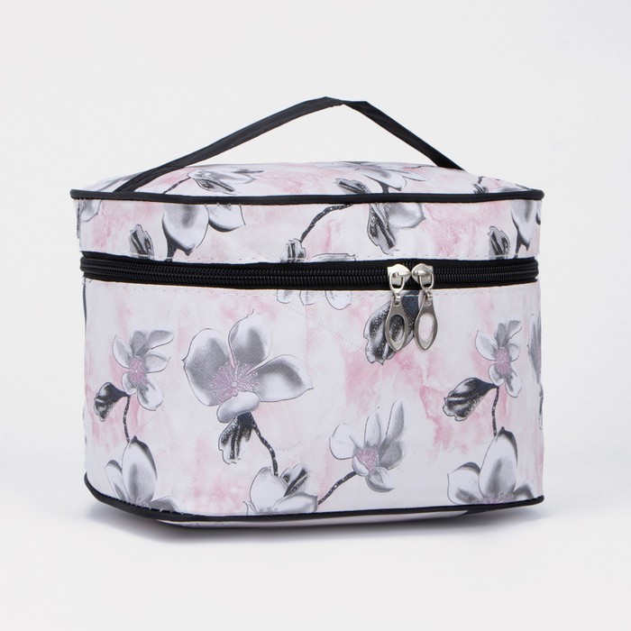 фото Косметичка на молнии, с зеркалом, цвет розовый