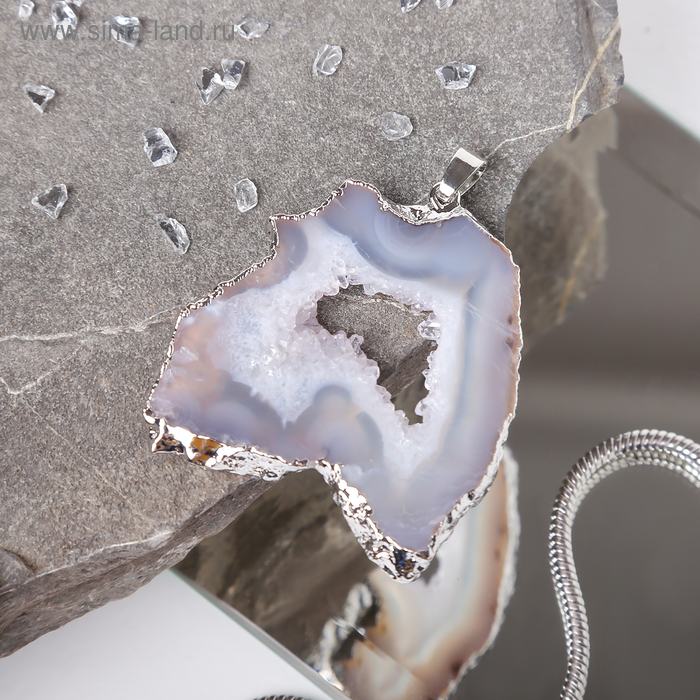 Подвеска "Агат друза", цвет серый в серебре
Подвеска "Агат друза", цвет серый в серебре