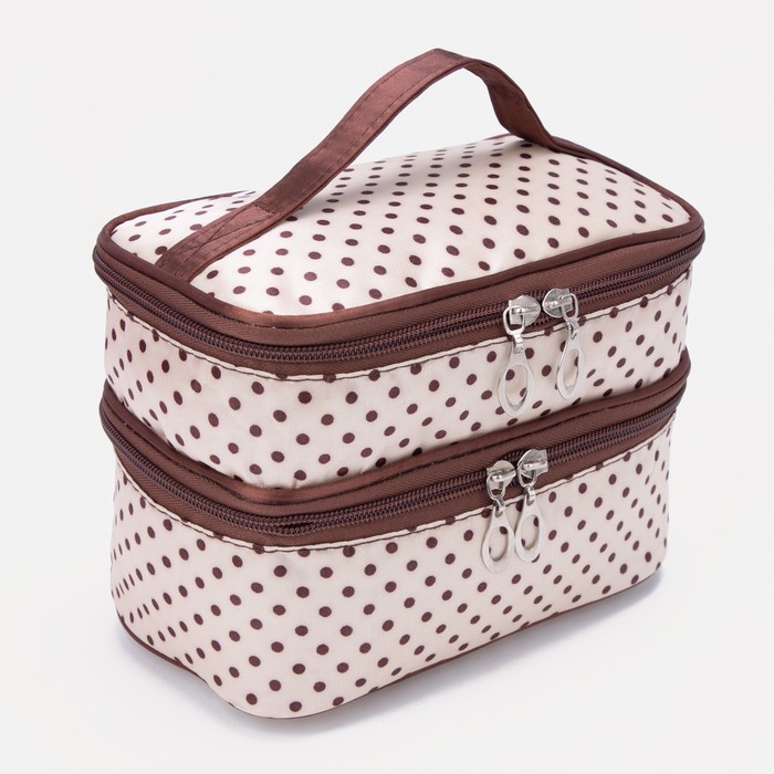 Косметичка на молнии, с зеркалом, цвет бежевый/коричневый
Косметичка на молнии, с зеркалом, цвет бежевый/коричневый