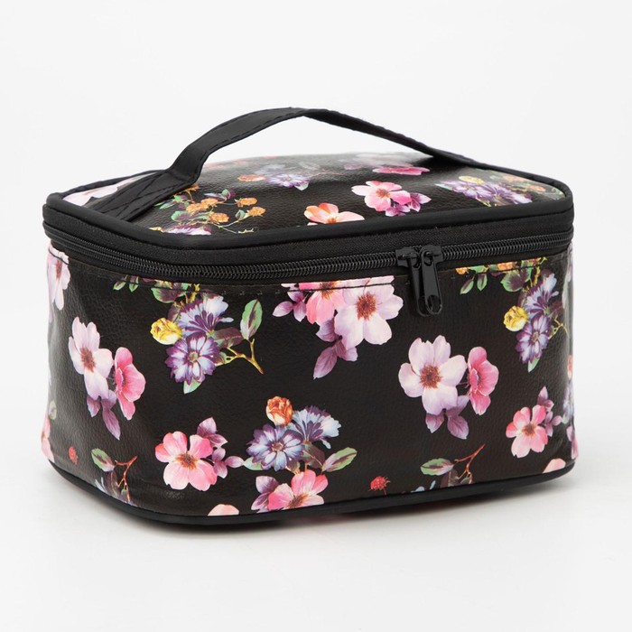 фото Косметичка-сумочка, отдел на молнии, с зеркалом, цвет чёрный