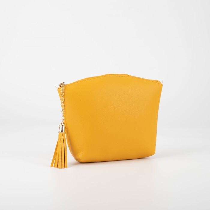 фото Косметичка простая, отдел на молнии, цвет жёлтый