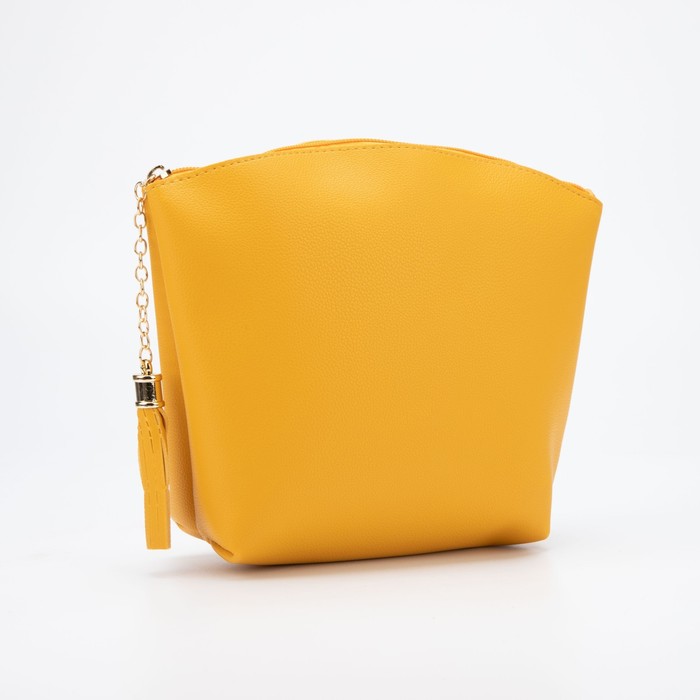 фото Косметичка простая, отдел на молнии, цвет жёлтый