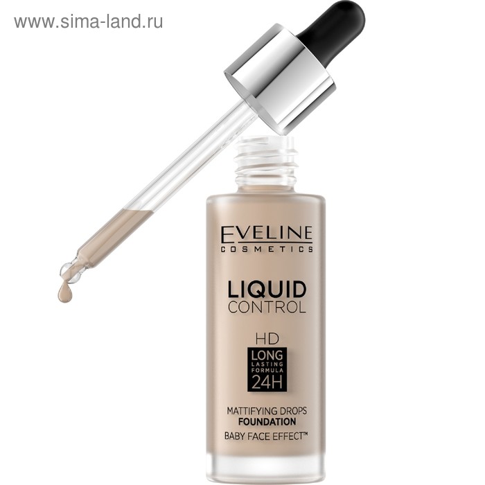 Тональная основа Eveline Liquid Control, инновационная жидкая, тон 030 sand beige, 32 мл 
Тональная основа Eveline Liquid Control, инновационная жидкая, тон 030 sand beige, 32 мл